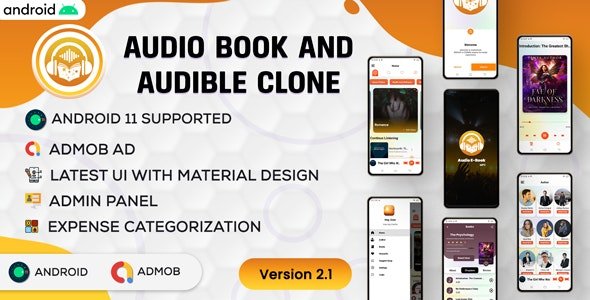 Android Audio book – Audible | Audiobok WIth Chapter | Home Section | Android App | Admob