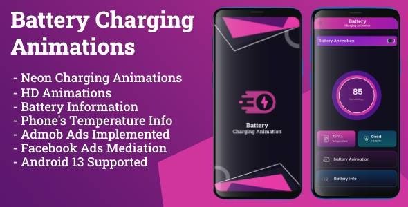 Battery Charging Animation App – [Android 13 Supported] – Admob Ads Implemented