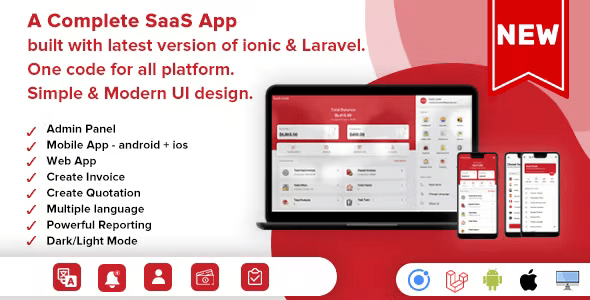 Easy Invoice – A Complete Saas Package for Accounting – Android, ios & Web (ionic & Laravel)
