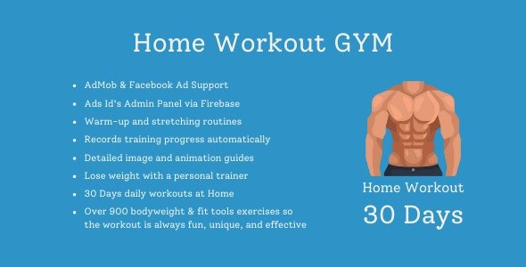 Home Workout GYM| Fitness App | AdMob, Facebook ads
