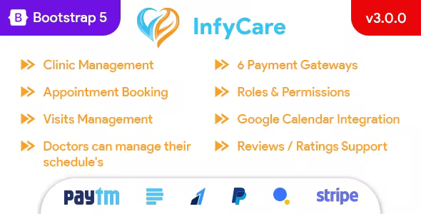 InfyCare – Laravel Clinic Management Appointment Booking System 5.1.2