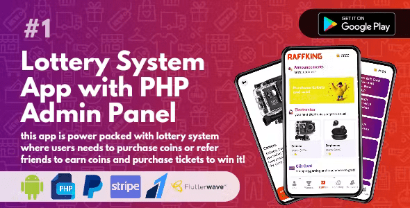 Lottery System App | App + Admin + Seller + Landing Page | Multi-Vendor