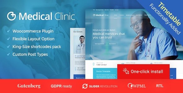 Medical Clinic – Doctor and Hospital Health WordPress Theme 1.29