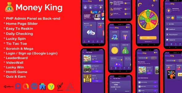 Money King – Android Rewards Earning App With Admin Panel