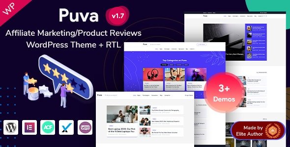 Puva – Affiliate Product Reviews Online Blogging WordPress Theme 1.7