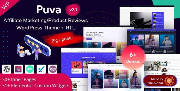 Puva – Online Blogging Affiliate Product Reviews WordPress Theme