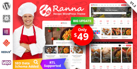 Ranna – Food & Recipe WordPress Theme + RTL 1.4.3