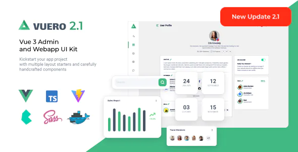 Vuero – VueJS 3 Admin and Webapp UI Kit 2.2